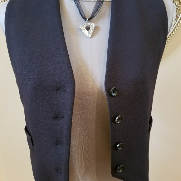 Chaiken Black Tailored Buttton Vest - Picture 2 of 13